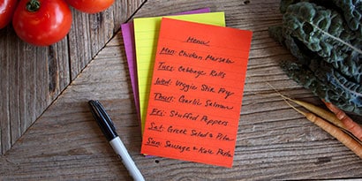 Plan a menu