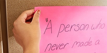 Discuss the quote with your class to establish meaning.