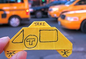 How to make an origami taxi with Post-it® Note